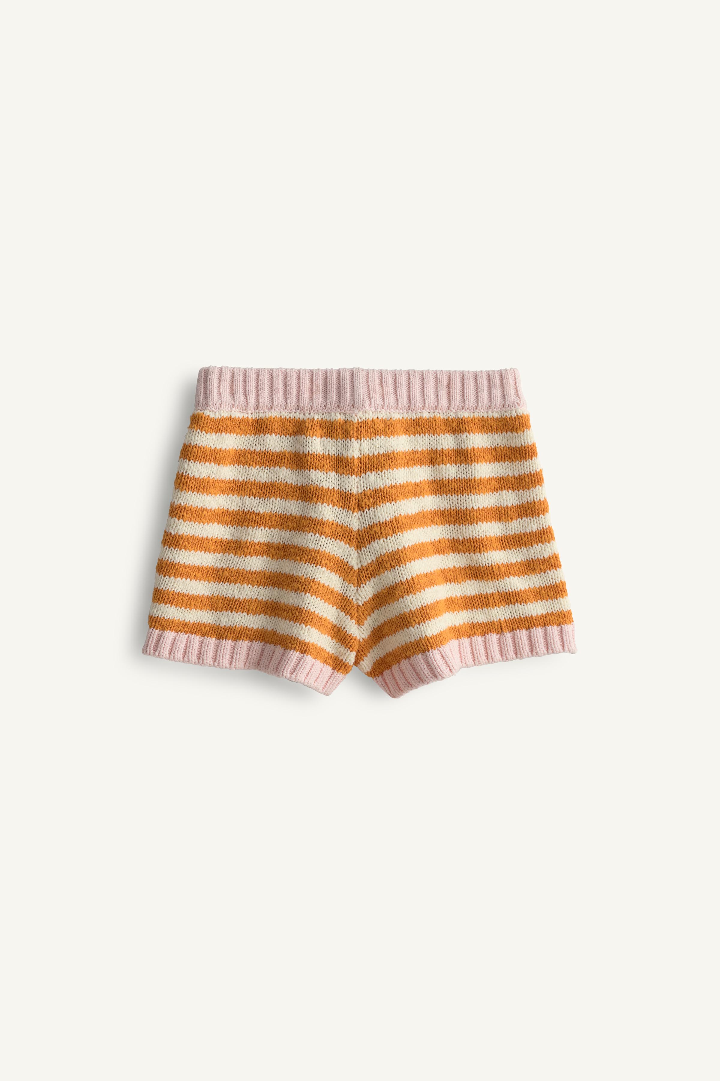 SHORT EN MAILLE RAYÉ FLEUR BRODÉE ÉDITION LIMITÉE